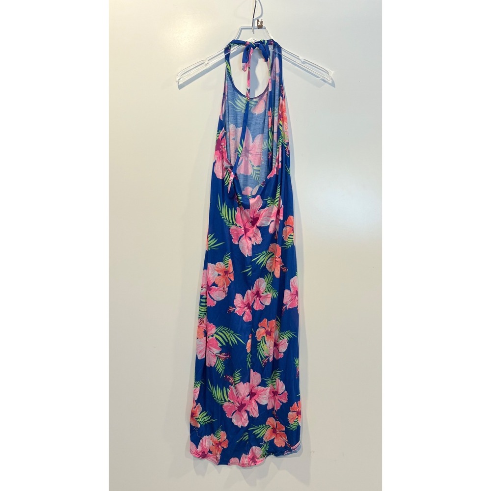 Ocean Pacific OP Floral Halter High Low Swimsuit Cover Up Maxi Dress Size Large - Picture 2 of 4